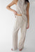 Double pleated wide leg pant in feather grey — main image