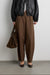 Barrel leg trouser in dark cocoa — main image