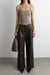 Vegan leather straight leg pant in vintage brown — main image