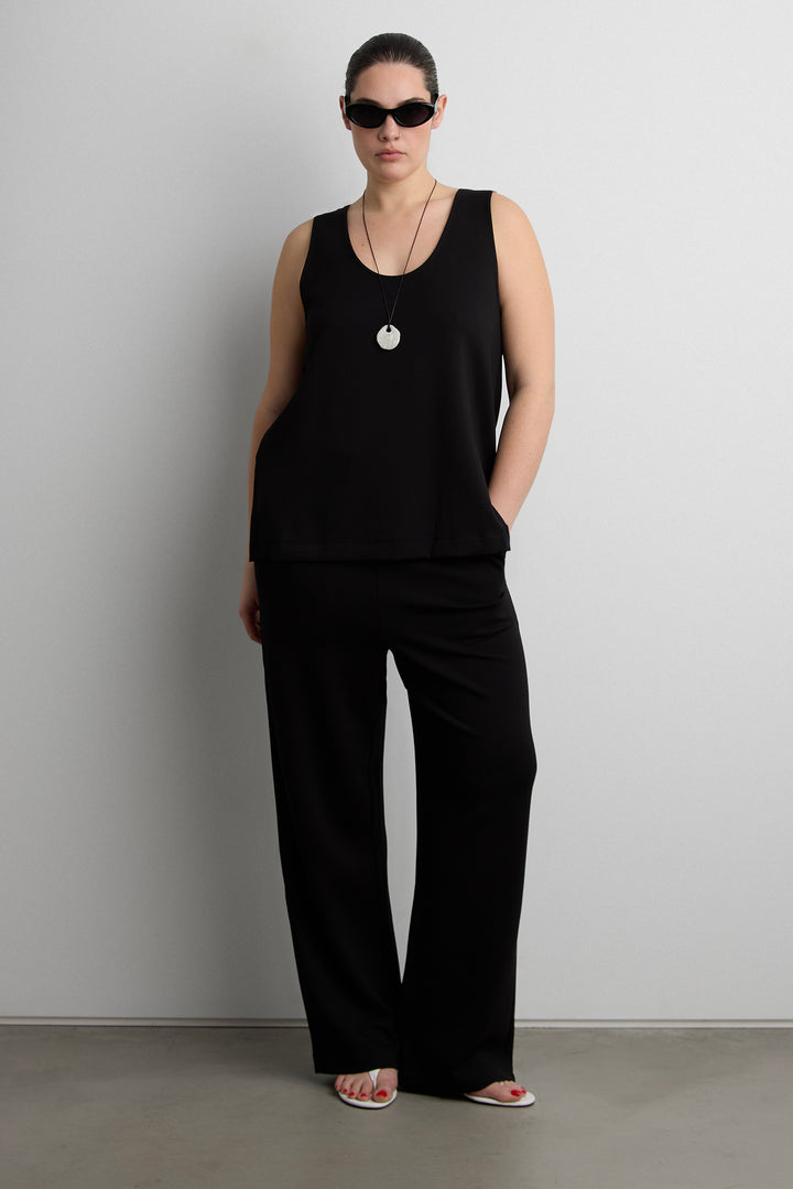 SCUBA ELASTIC WAIST STRAIGHT LEG PANT in Black — alternate angle