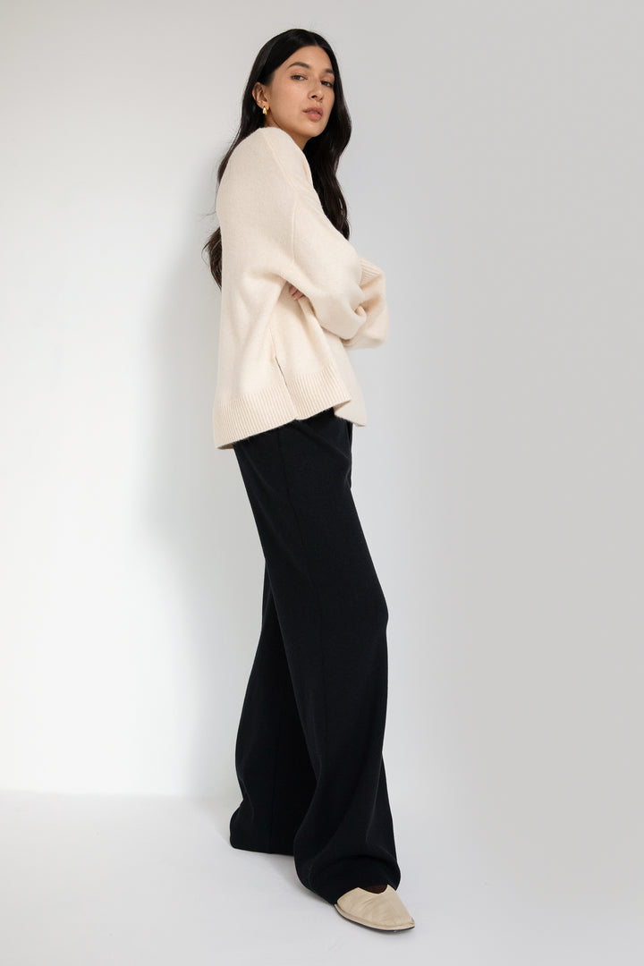 ULTRA SOFT KNIT PANT in Black — alternate angle