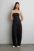Woven twill barrel leg pant in black — main image