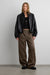 Marled elastic waistband pant in brown — main image