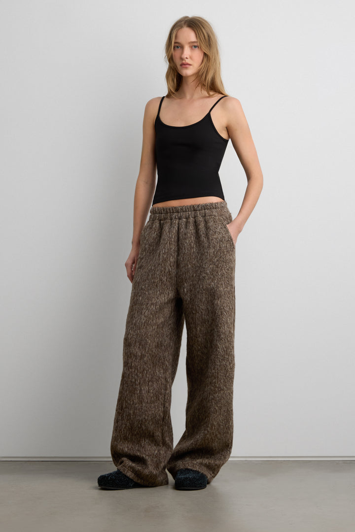 MARLED ELASTIC WAISTBAND PANT in Brown — alternate angle