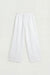 Drawstring wide leg linen blend pant in white — main image
