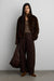 Petite relaxed pleated wide leg pant in brown — main image
