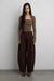 Petite relaxed pleated wide leg pant in brown — main image