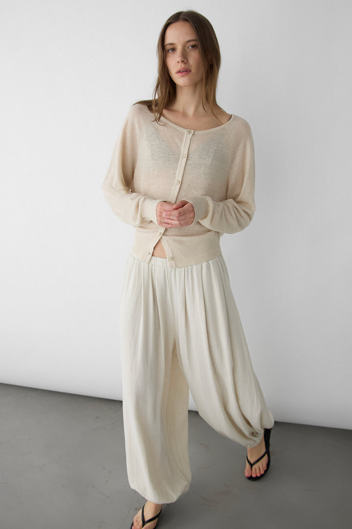 OVERSIZED BALLOON PANT in Cream — alternate angle