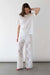 Lace wide leg pant in white — main image