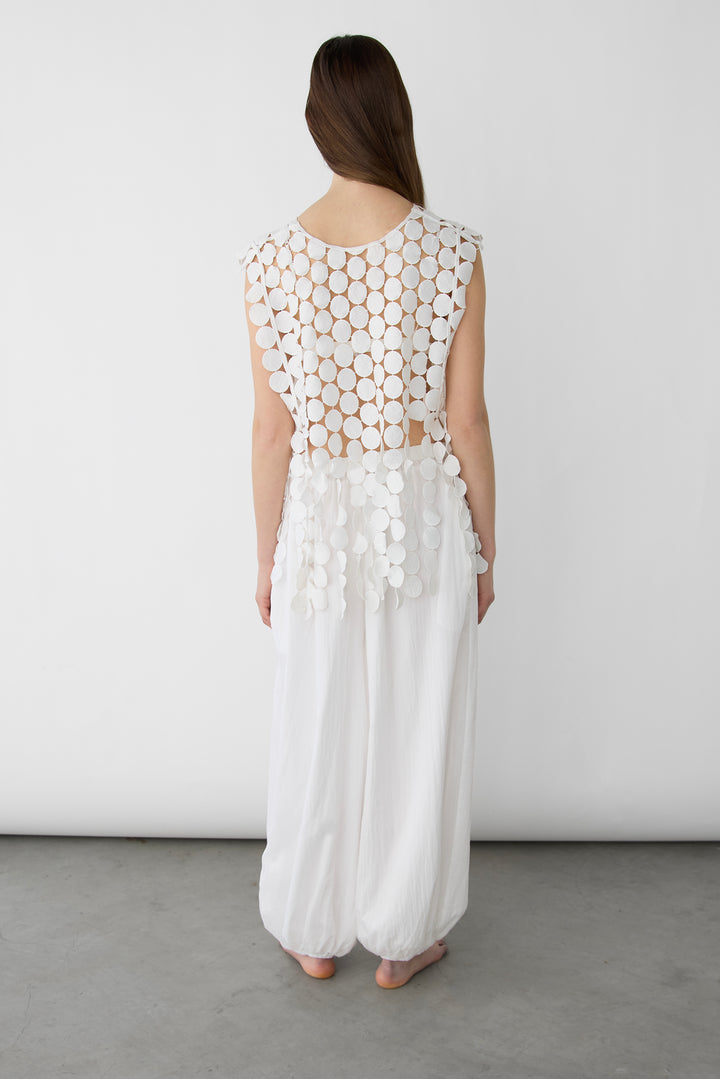 NYLON BALLOON PANT in White — alternate angle