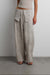 Balloon pants with foldover waist in gray — main image