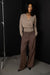 Low-rise straight leg trouser in ash brown — main image