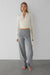 Foldover pants with slit detail and warmer set in charcoal — image