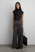 Wide leg pant with foldover waist in charcoal — main image