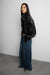 Woven denim wide leg pant in blue — main image