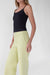 Cropped length twill wide leg pant in beechnut green — main image
