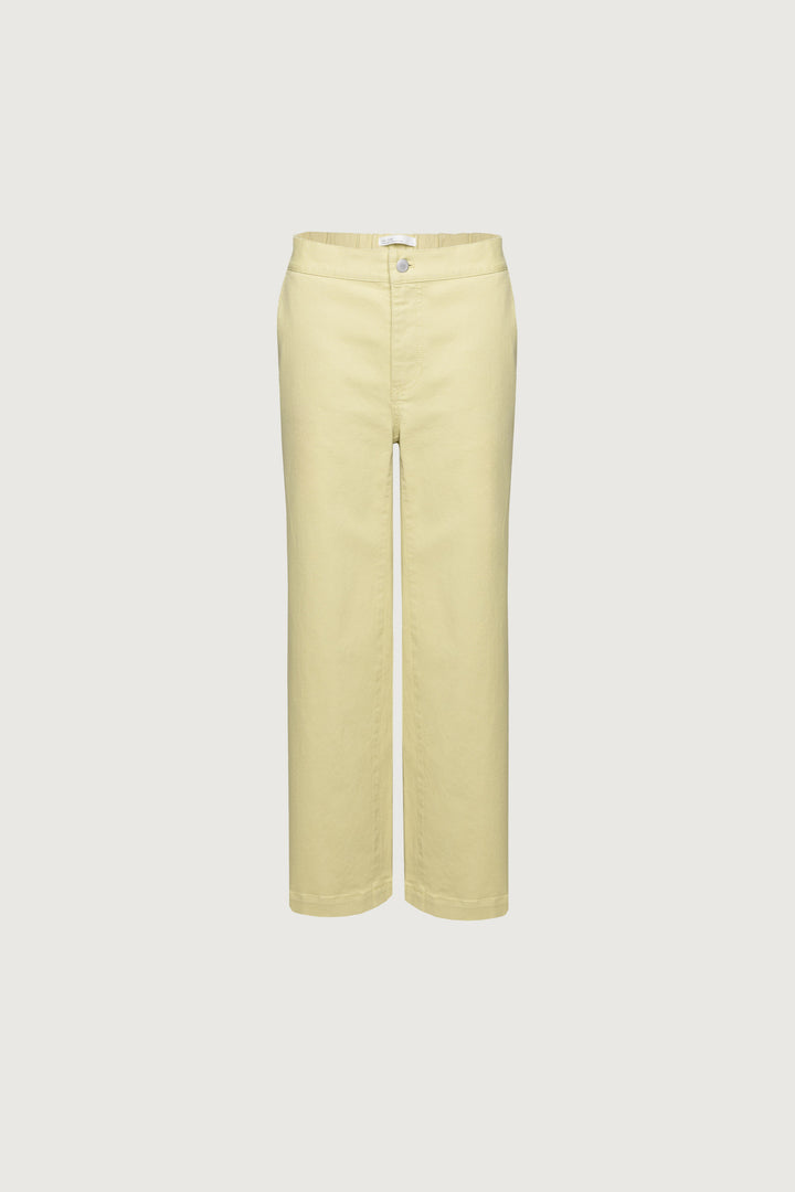 CROPPED LENGTH TWILL WIDE LEG PANT in Beechnut Green — alternate angle