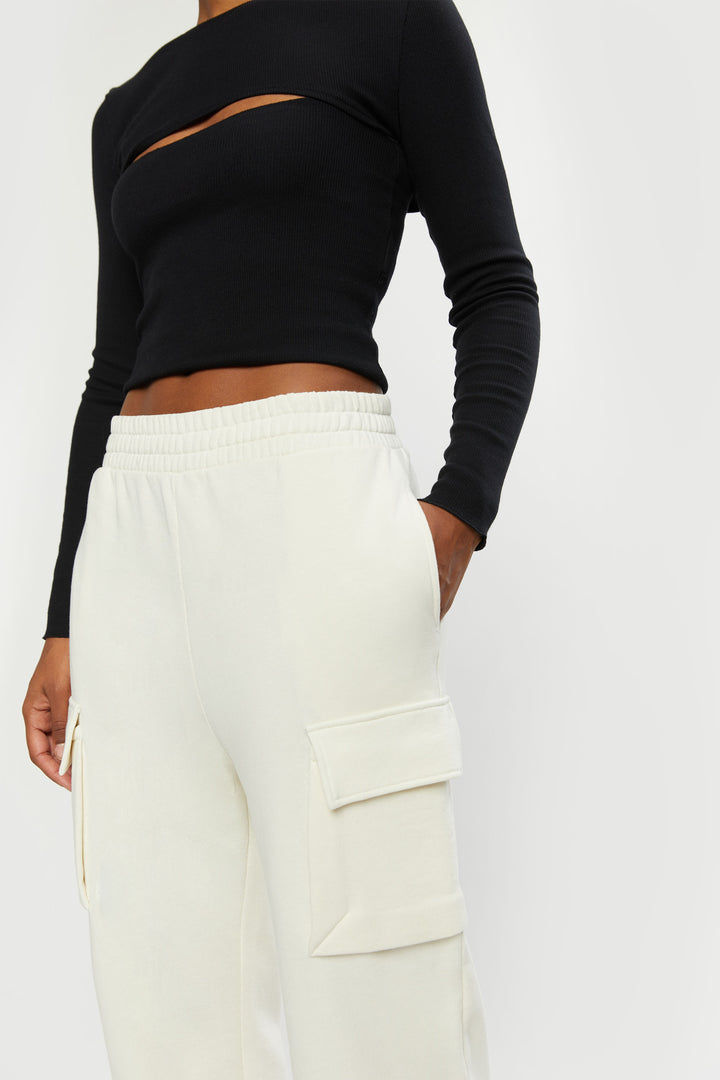 CARGO JOGGERS in Cream — alternate angle