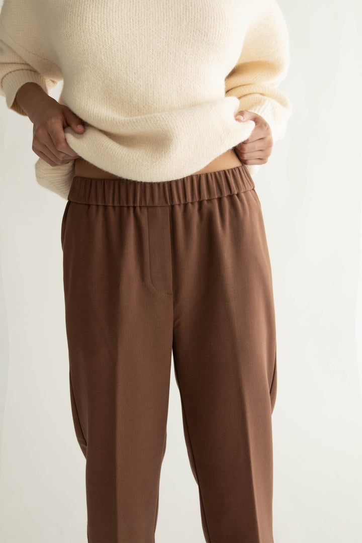 TAPERED PANTS in Fudge — alternate angle