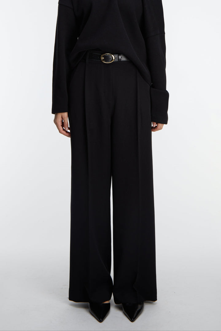 WIDE LEG TROUSER in Black — alternate angle