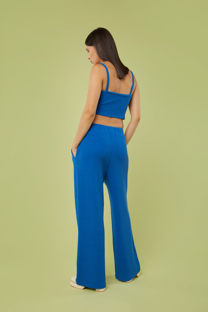 RIB-KNIT PANT in Classic Blue — alternate angle