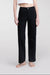 Long length twill wide leg pant in black — main image