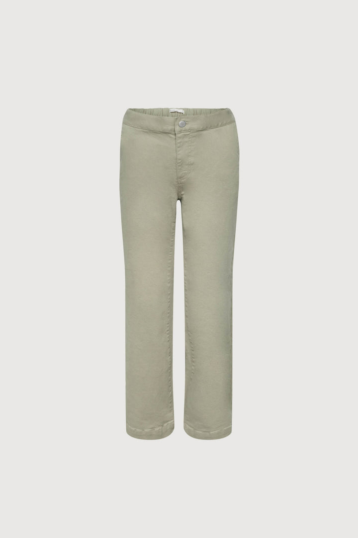 LONG LENGTH TWILL WIDE LEG PANT in Moss Grey — alternate angle