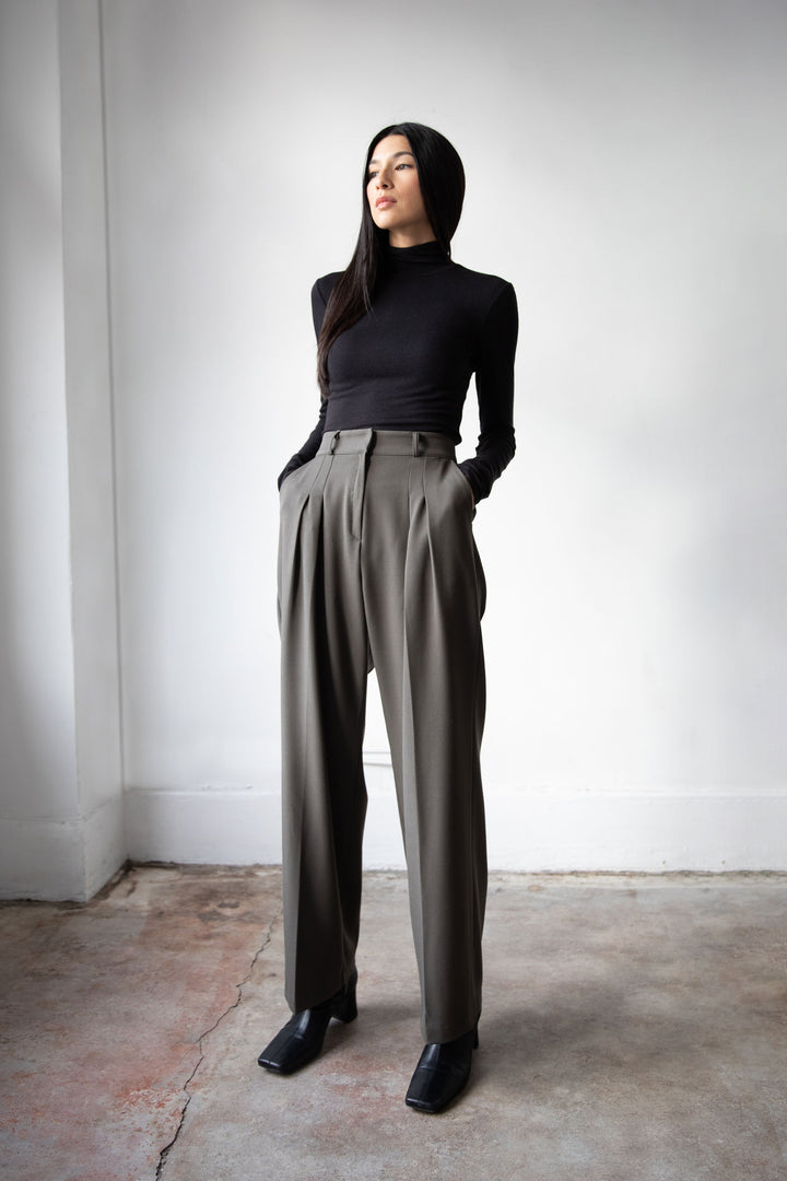 STRAIGHT LEG PANT in GREY — alternate angle