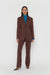 Back slit trouser in deep mahogany — main image