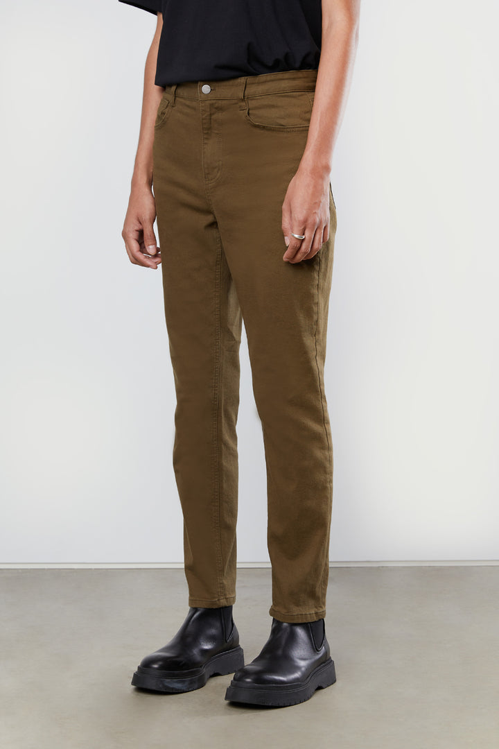 TWILL STRAIGHT LEG PANT in Beech — alternate angle