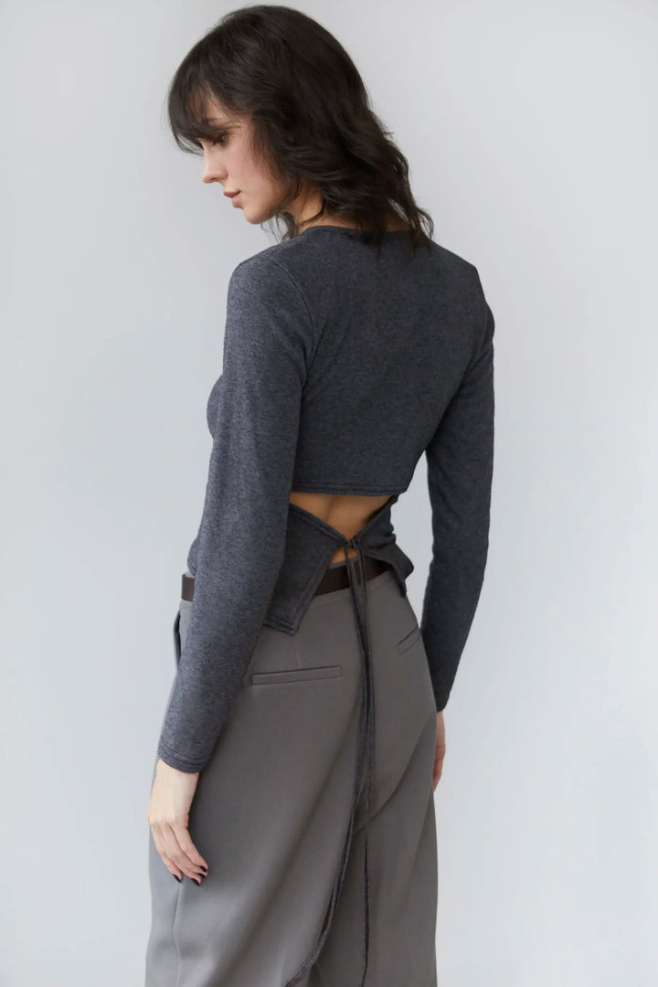 HIGH WAISTED PANT in Granite Grey — alternate angle