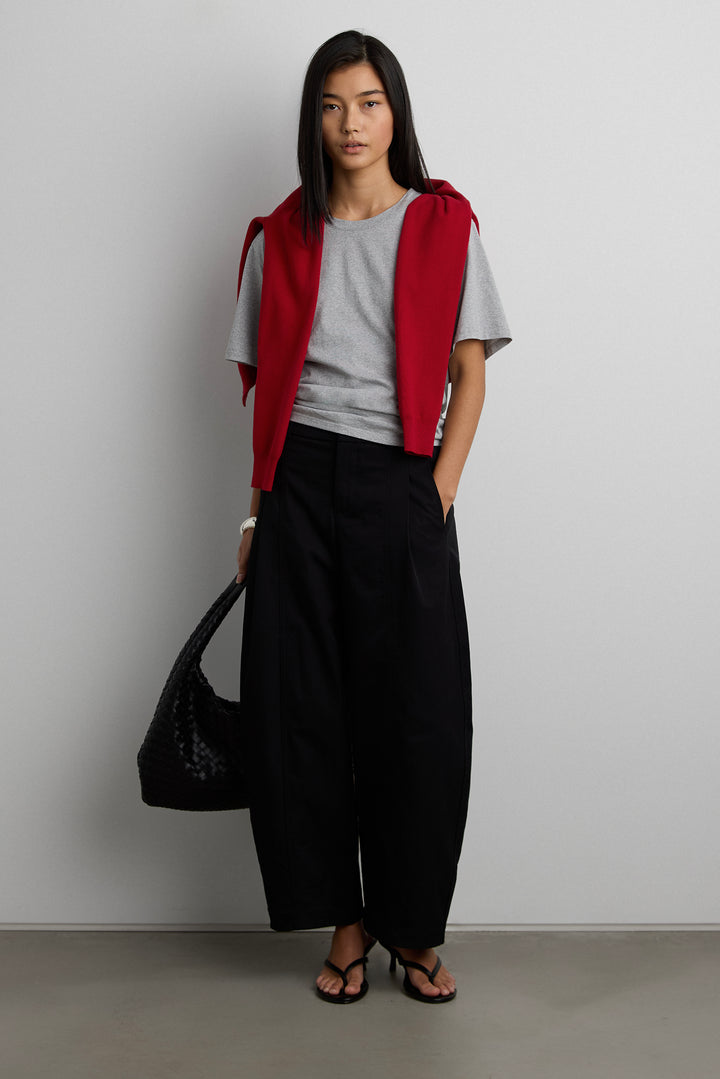 RELAXED PLEATED WIDE LEG PANT in Black — alternate angle