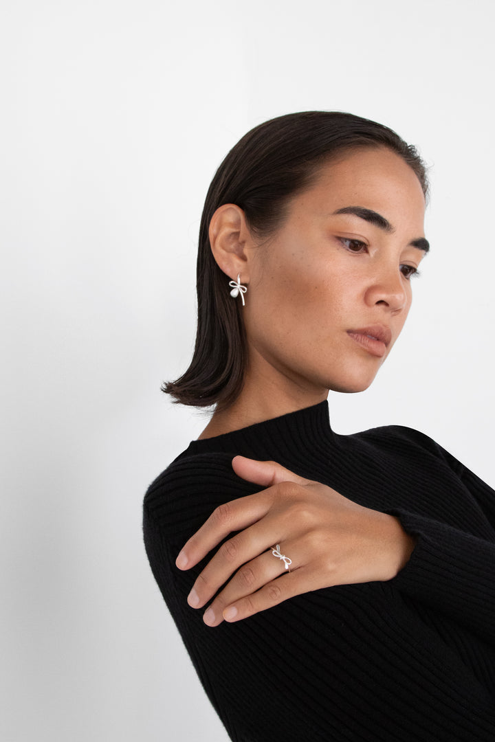 BOW RING in Silver — alternate angle
