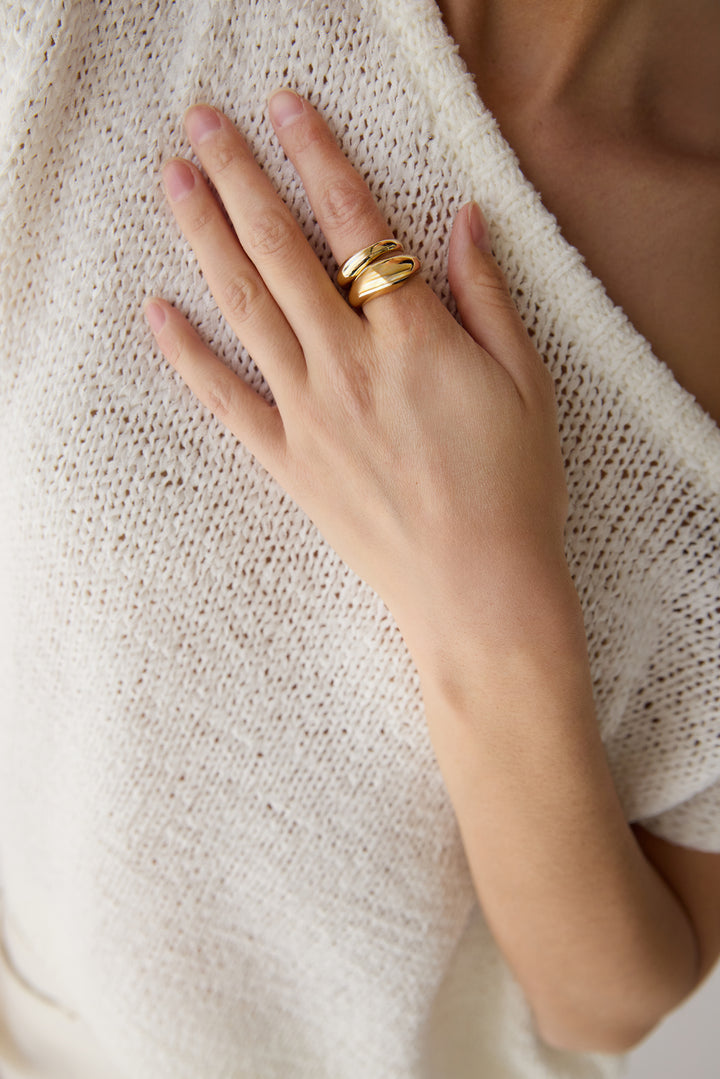WARPED RING in Gold — alternate angle
