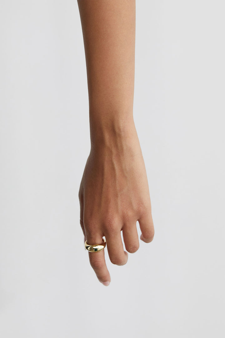 ZIRCONIA DOME RING in Gold — alternate angle
