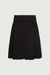 Pleated midi a-line skirt in black — main image