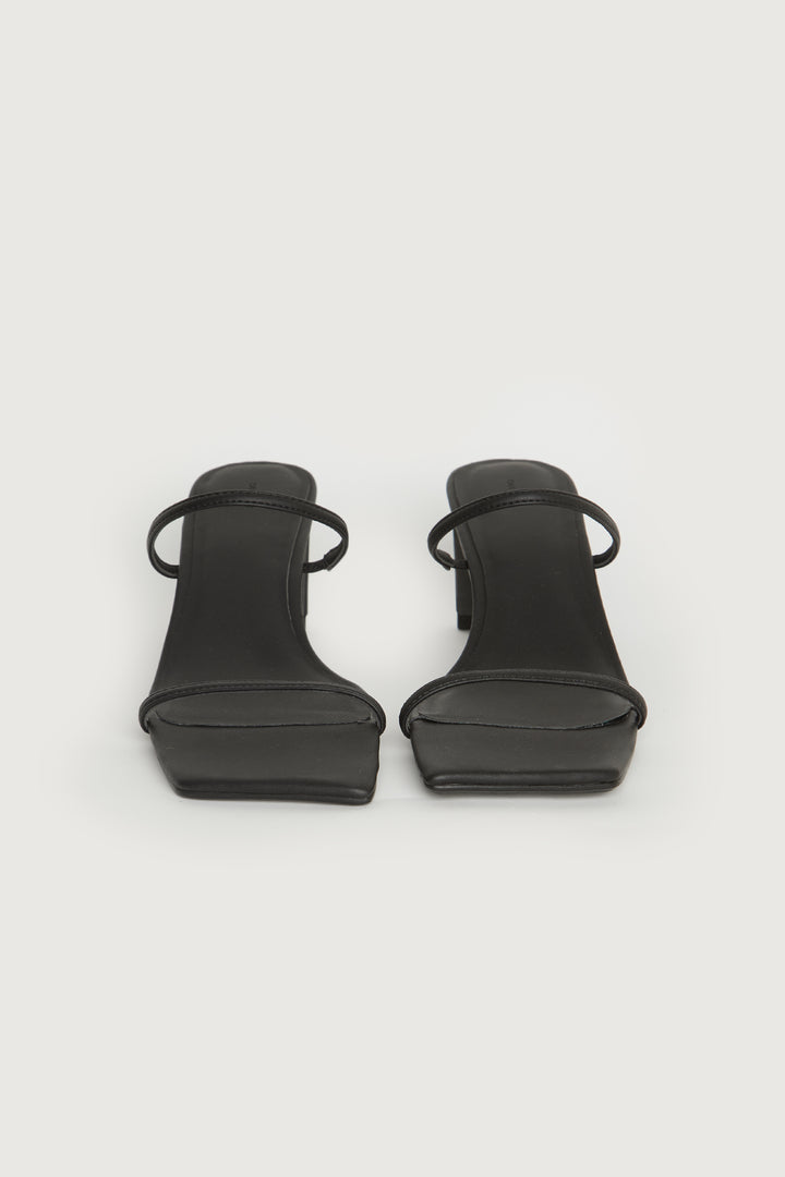 THIN STRAP HEELED SANDAL in Black — alternate angle