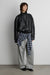 Plaid scarf with tie detail in blue plaid — main image