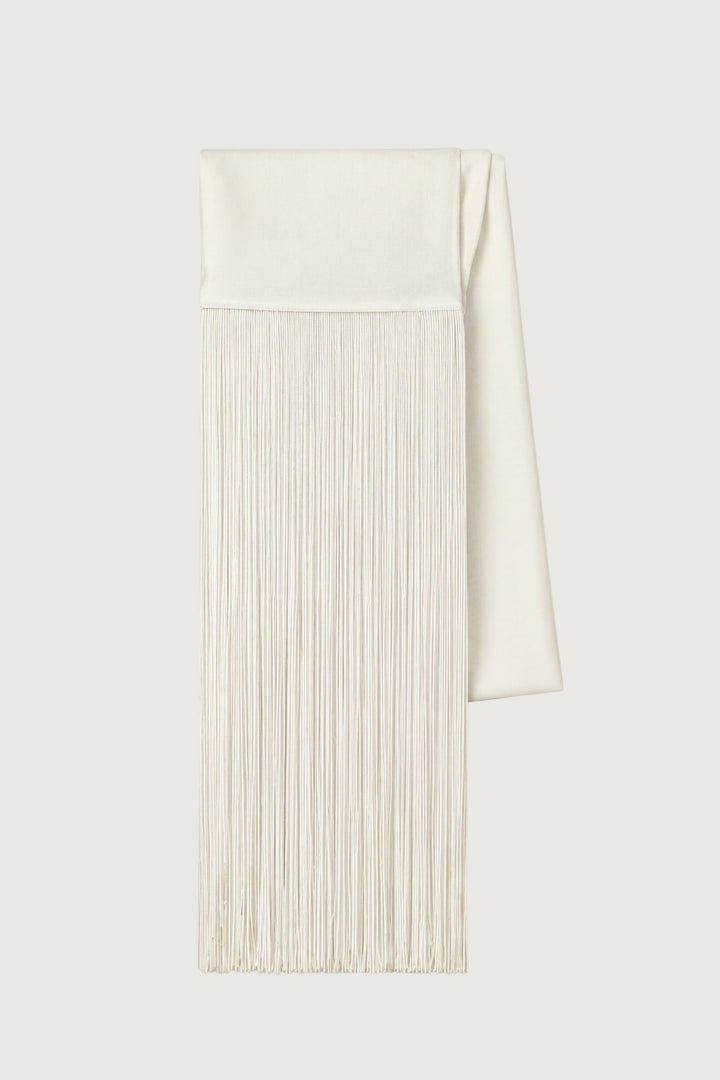 FRINGE SCARF in White — alternate angle