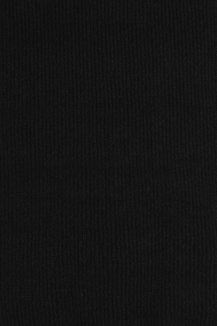 RIBBED SCARF in Black — alternate angle