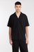 Camp collar short sleeve shirt in black — main image