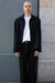 Button up shacket in black — main image