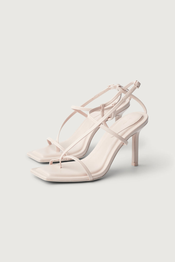 THIN STRAP HEELED SANDALS in Cream — alternate angle