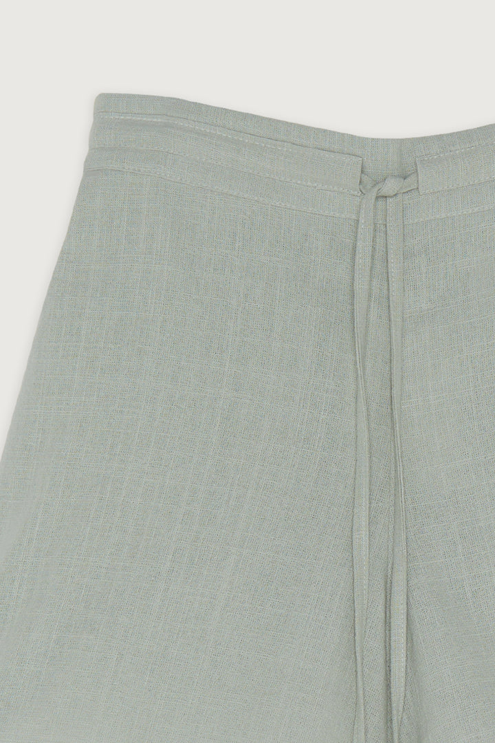 DRAWSTRING SHORT in SAGE — alternate angle