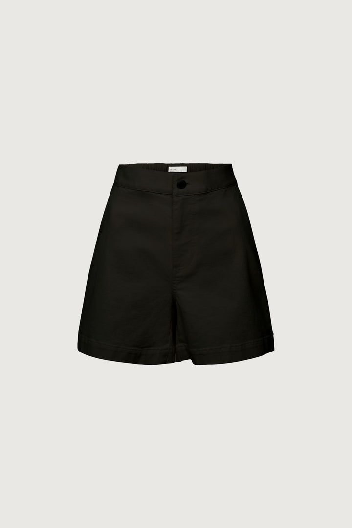 TWILL WIDE LEG SHORT in Black — alternate angle