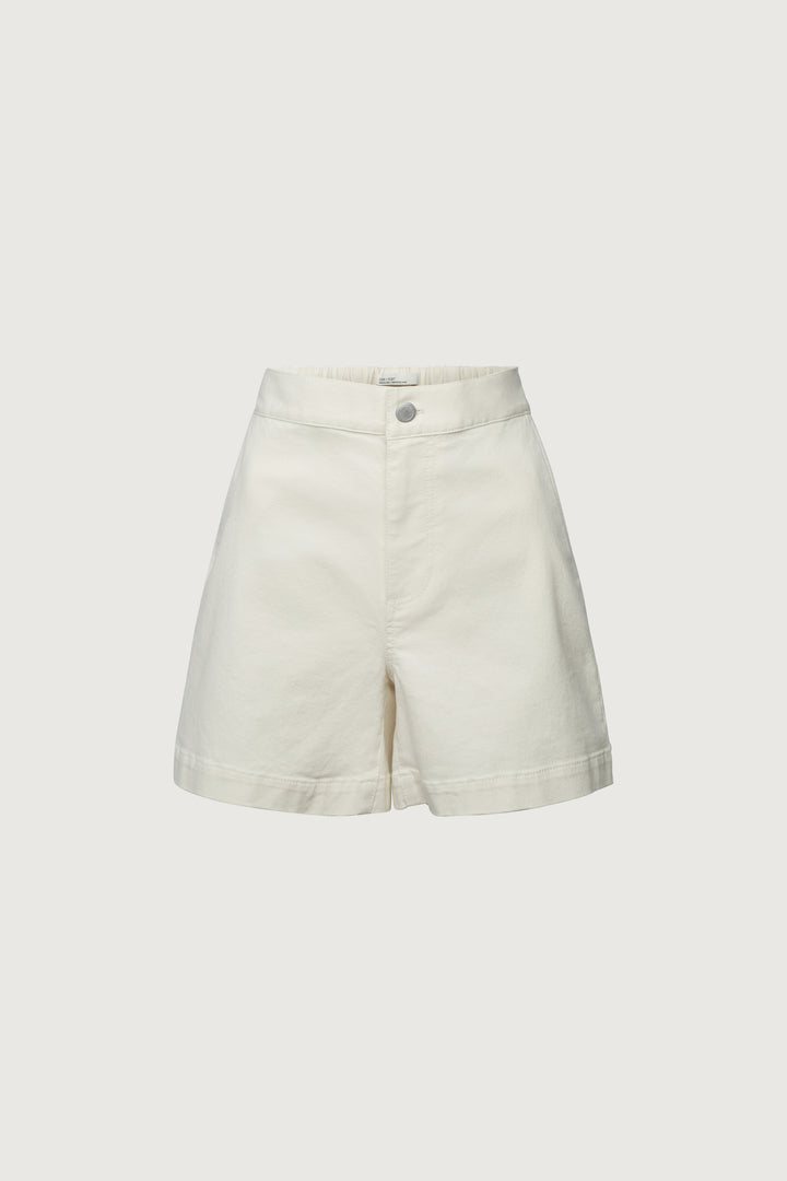 TWILL WIDE LEG SHORT in Cream — alternate angle