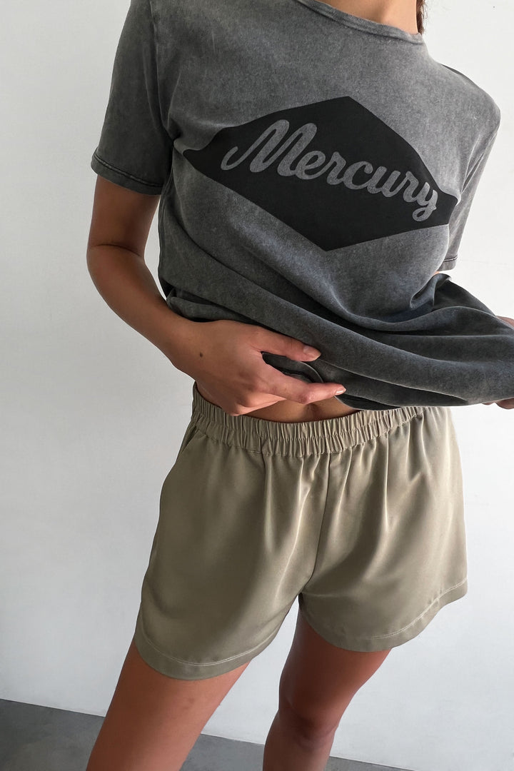 SATIN SHORT in Laurel Oak — alternate angle