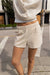 Elastic waist short in oatmeal — main image
