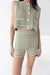 Contrast trim knit short in tea cream — main image