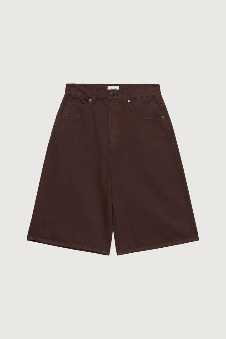 MID-RISE TWILL JORT in Brown — alternate angle